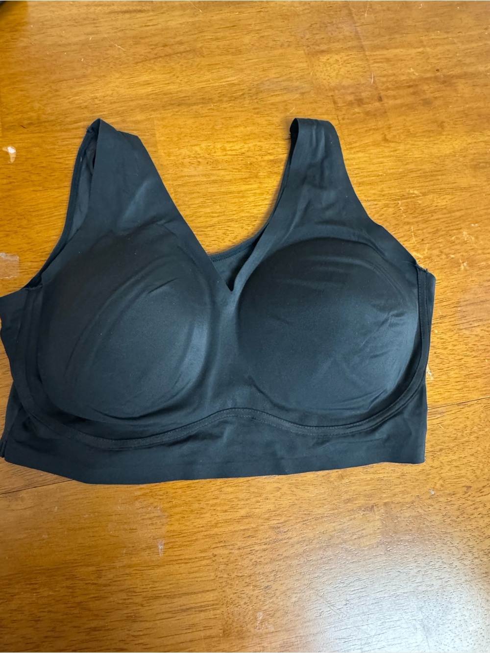 True black Seamless Black Padded Wireless Bra Top large